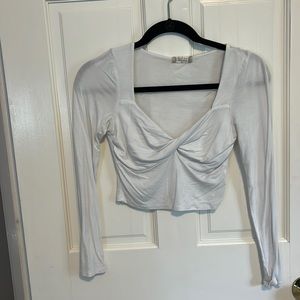 White Altard State Twist Front Long Sleeve